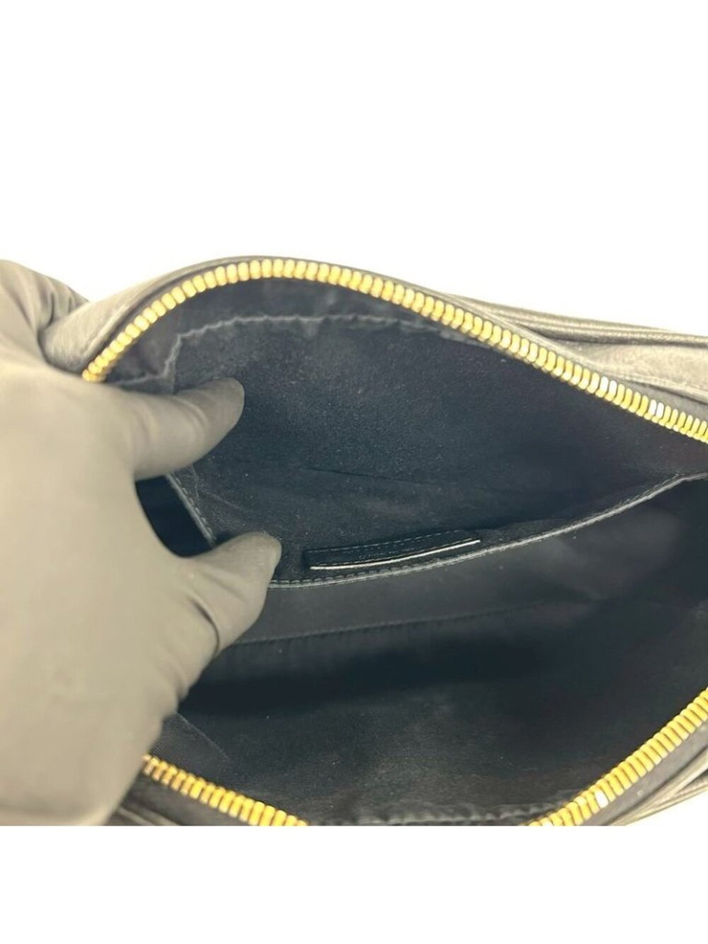 Saint Laurent Paris YSL Logo Leather Tassel Mini Shoulder Bag Pochette Black - Picture 10 of 10